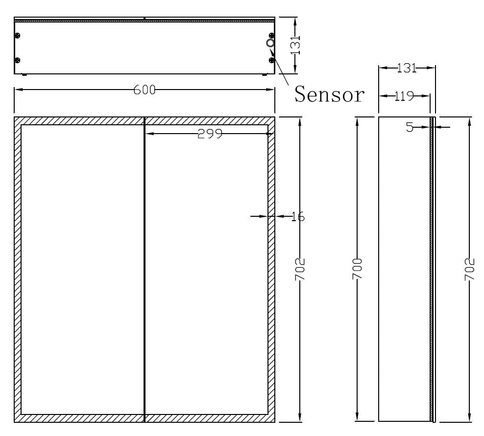 Armario con espejo + iluminación Wiesbaden Quatro 60x70x13cm