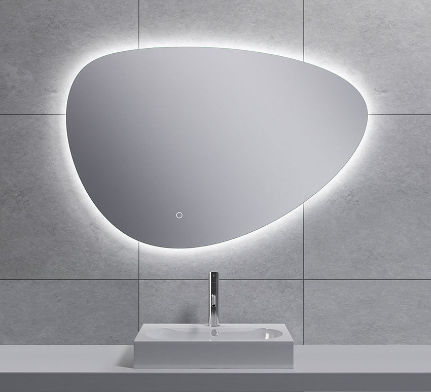 Uovo oval mirror with LED, dimmable and mirror heating 90 cm