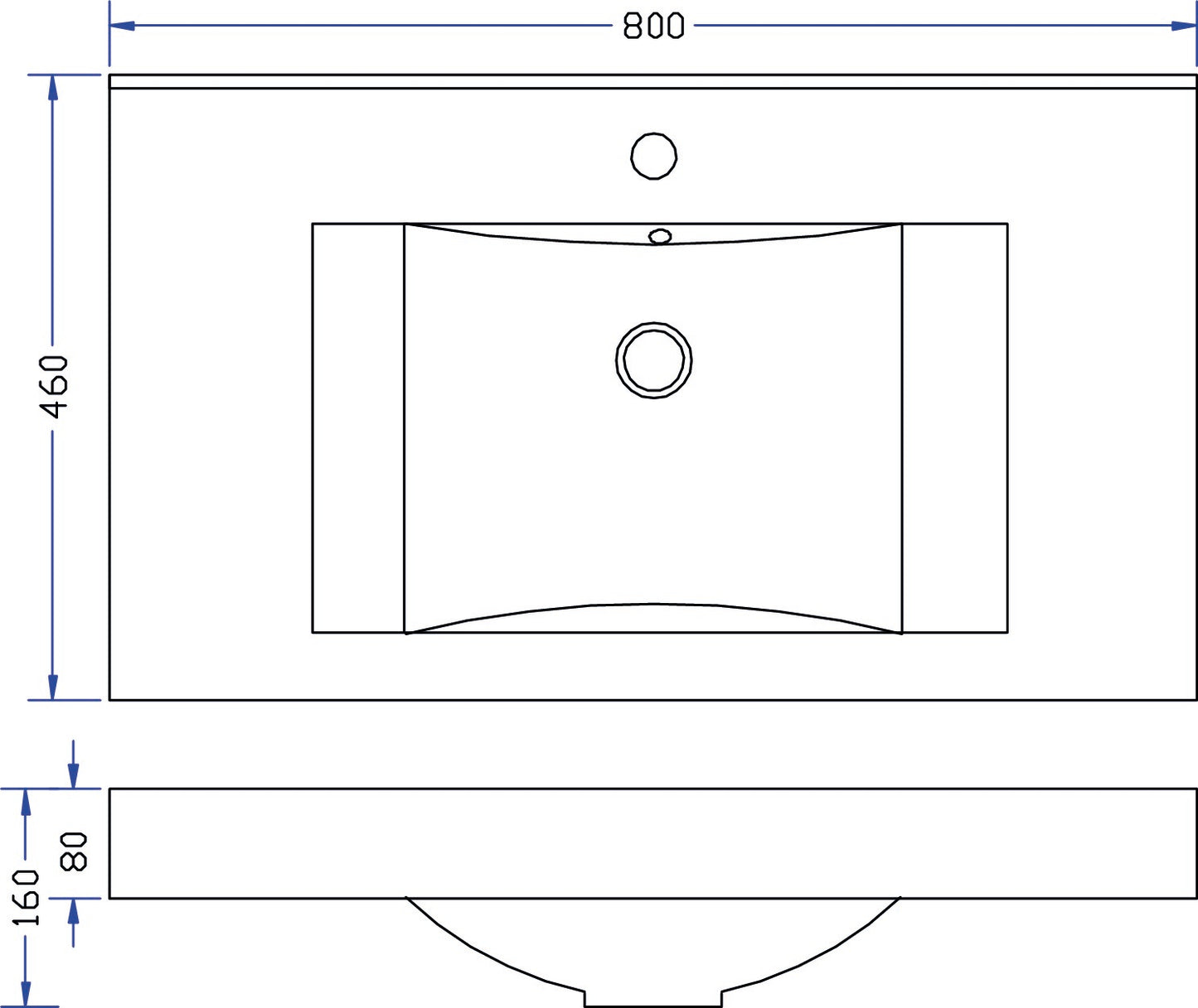 Wiesbaden Tigris loose artificial marble washbasin 80x46 white