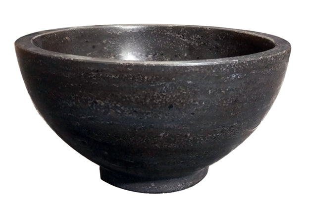 Raw waskom rond 20x11 cm hardsteen gezoet - WDtegels