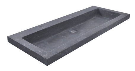 Raw wastafel enkel met 2 kraangaten 100x46x5 cm hardsteen gezoet - WDtegels