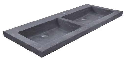 Raw wastafel dubbel zonder kraangaten 120x46x5 cm hardsteen gezoet - WDtegels