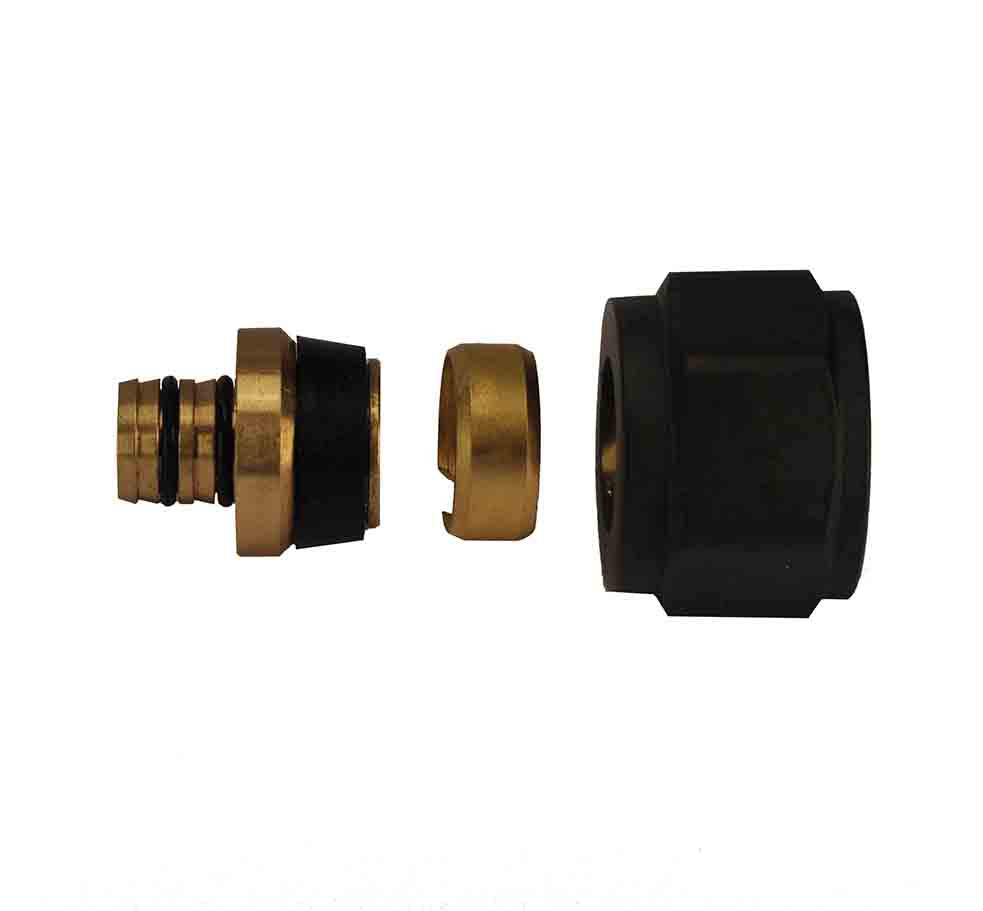 Luxe adaptor 16x2,0 eurokonus mat zwart