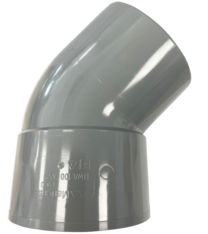 HWA bocht mof 80mm x spie 80mm 45 graden PVC