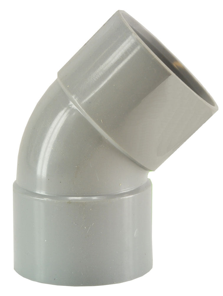 Afvoerbocht dubbele mof 40mm 45 graden PVC