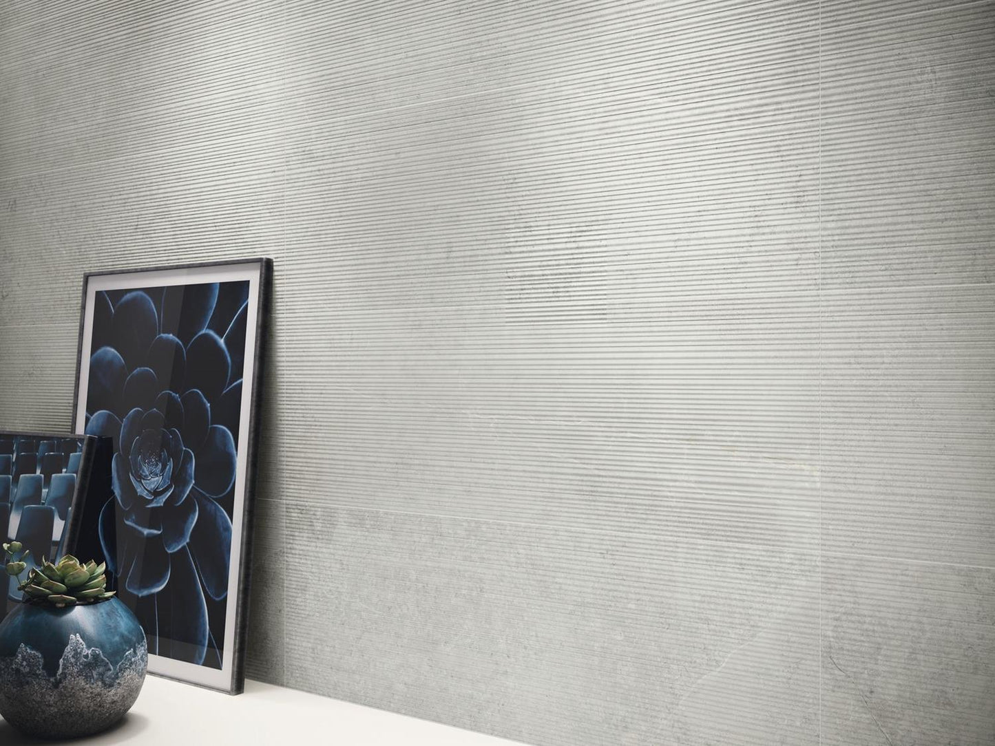 Wall tile Zermatt Canna Acero 30x90 rett