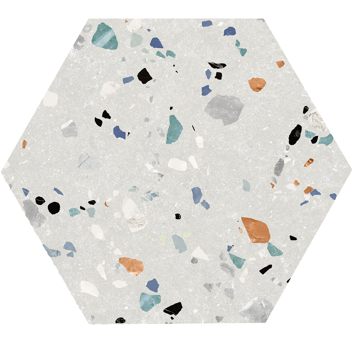 Floor tile Gobi Bianco hexagon 20x24