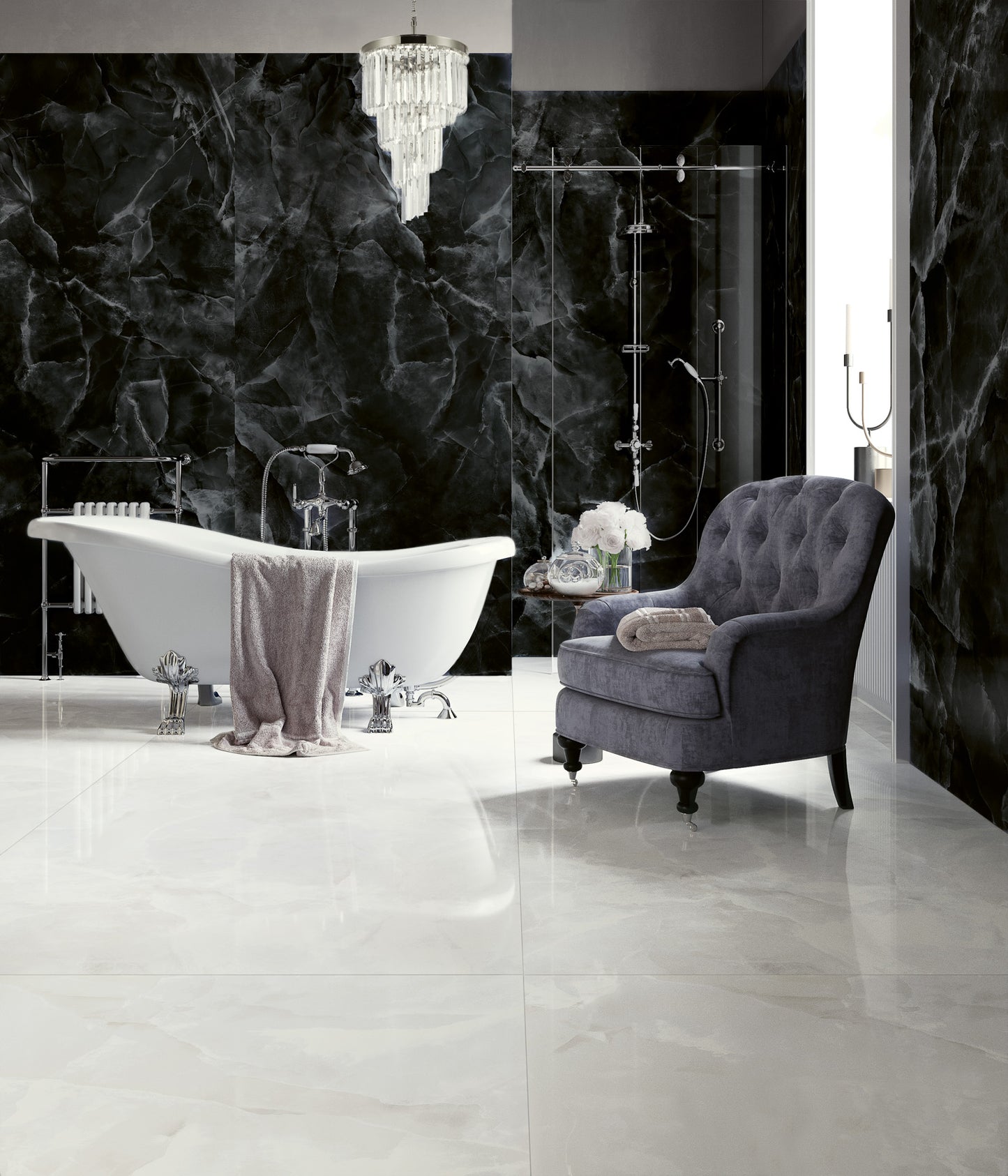 Vloertegel Onyx White pulido 120x120 rett - WDtegels