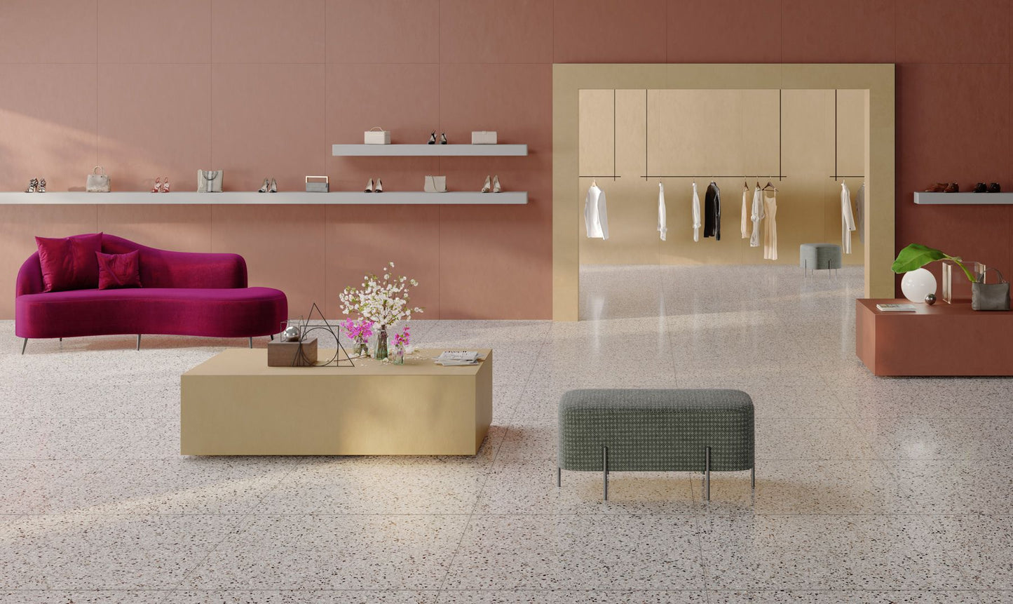 Vloertegel Medley terrazzo White 120x120 rett - WDtegels