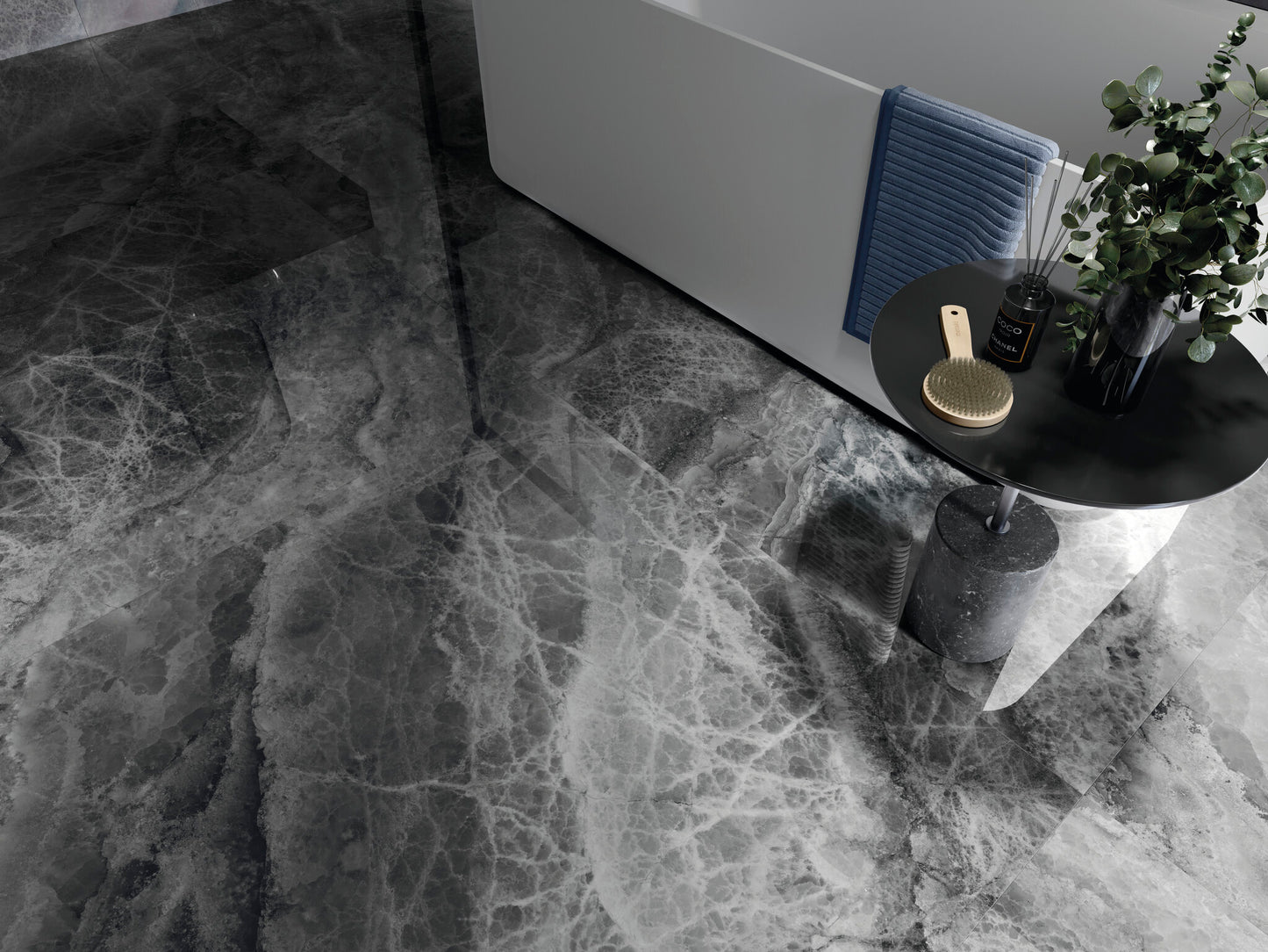 Vloertegel Lixium Black gepolijst 120x120 rett - WDtegels