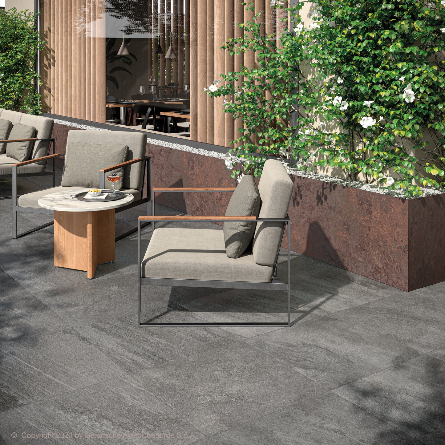 Ultrablock Lead terrastegel 60x60 rett 20mm