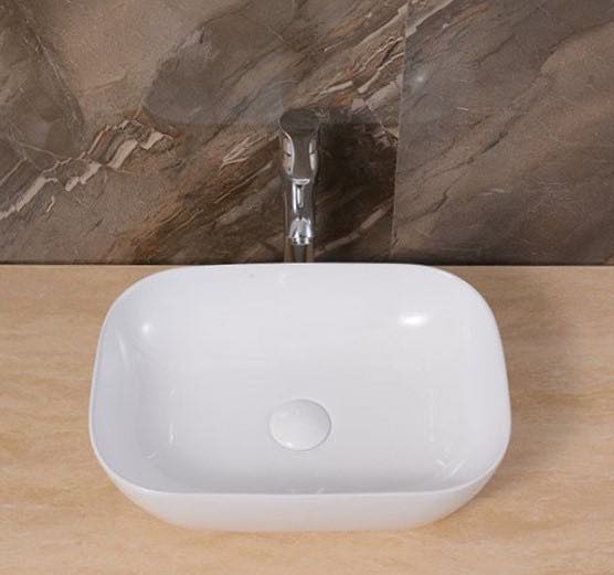 Lorens Rectangular Washbasin 45.5x32.5x13.5cm White