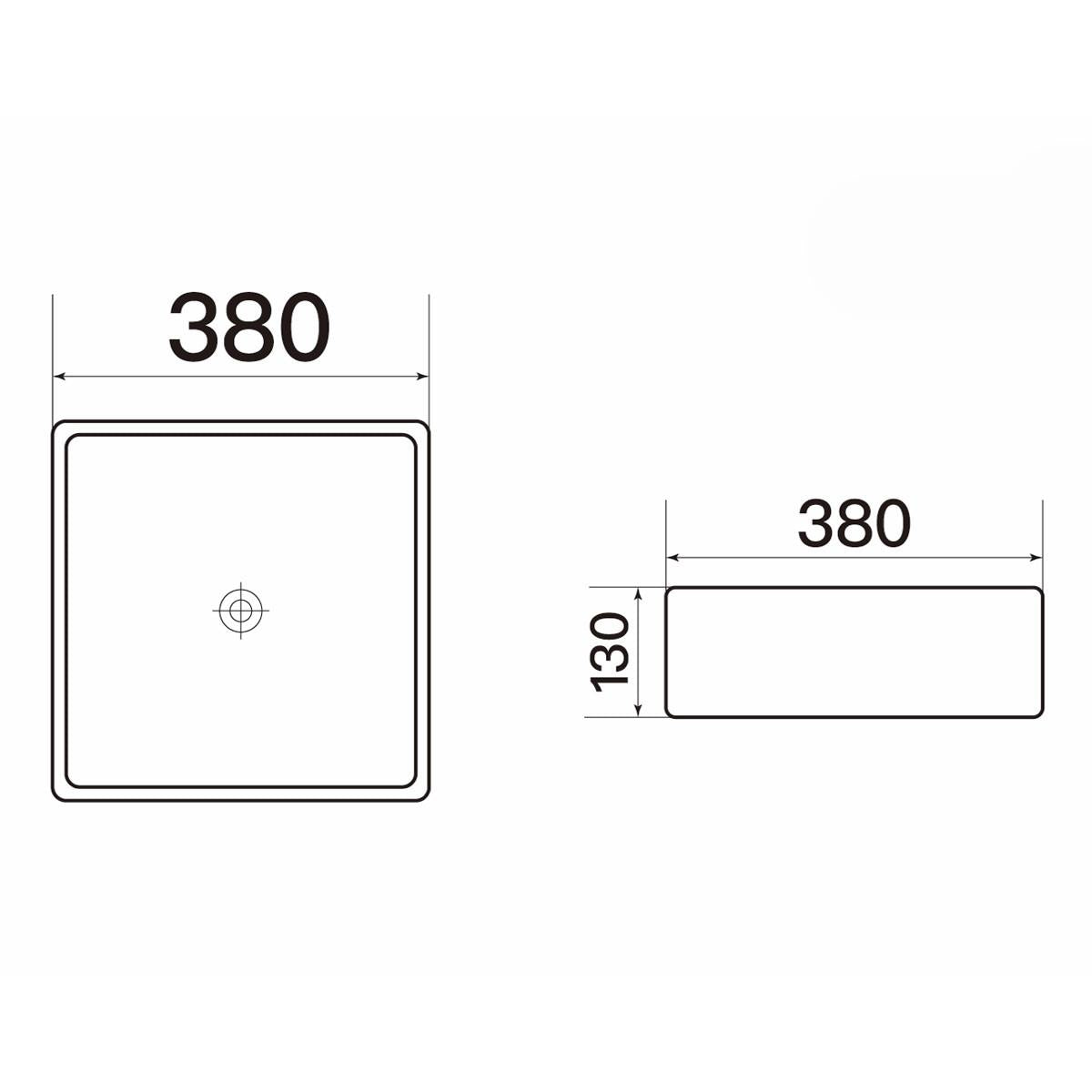 Lavabo de cerámica blanco 38x38x13cm