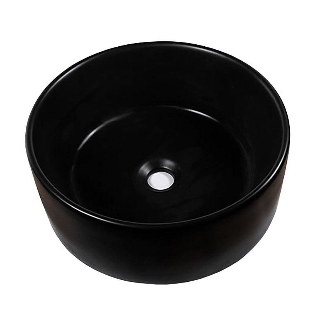 Lavabo cilíndrico Lorens 40x40x15cm Negro Mate