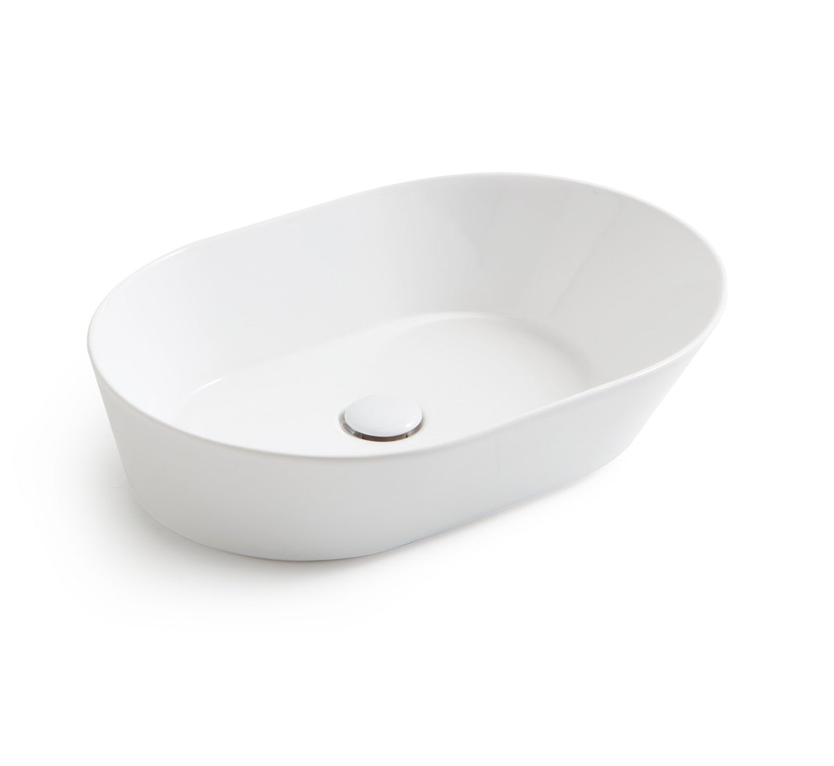 Lavabo de diseño Mees ovalado blanco mate