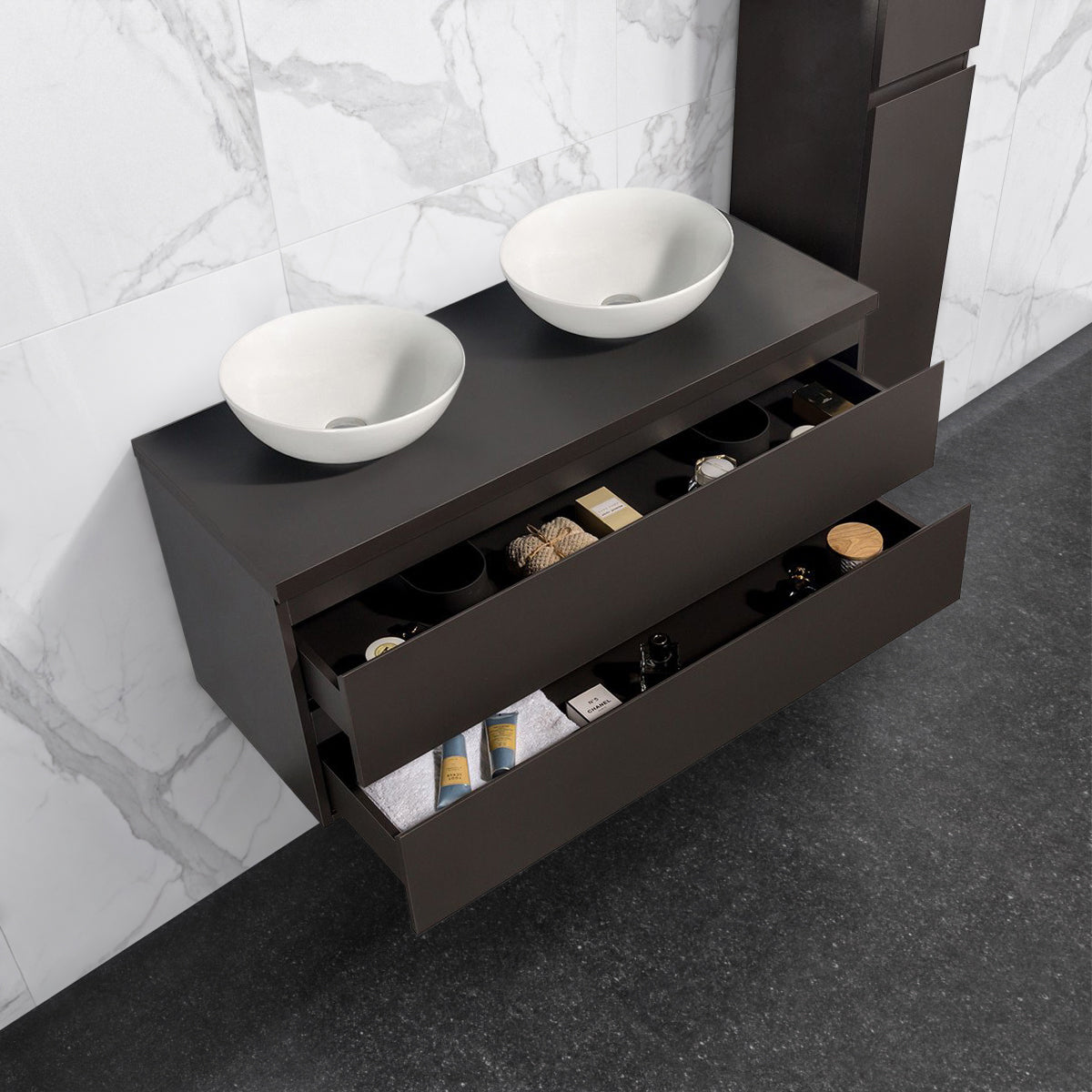 Organizador de cajones 32x11x6cm 3 compartimentos gris