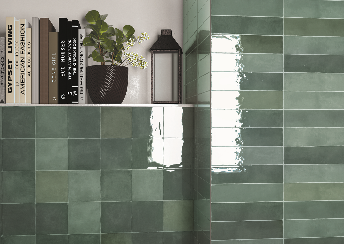 Moos Jade handvorm 6,5x26 glans - WDtegels