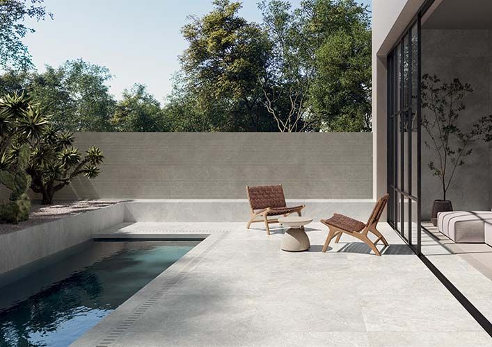 Vloer- en wandtegel Limestone White 120x120 rett - foto 3