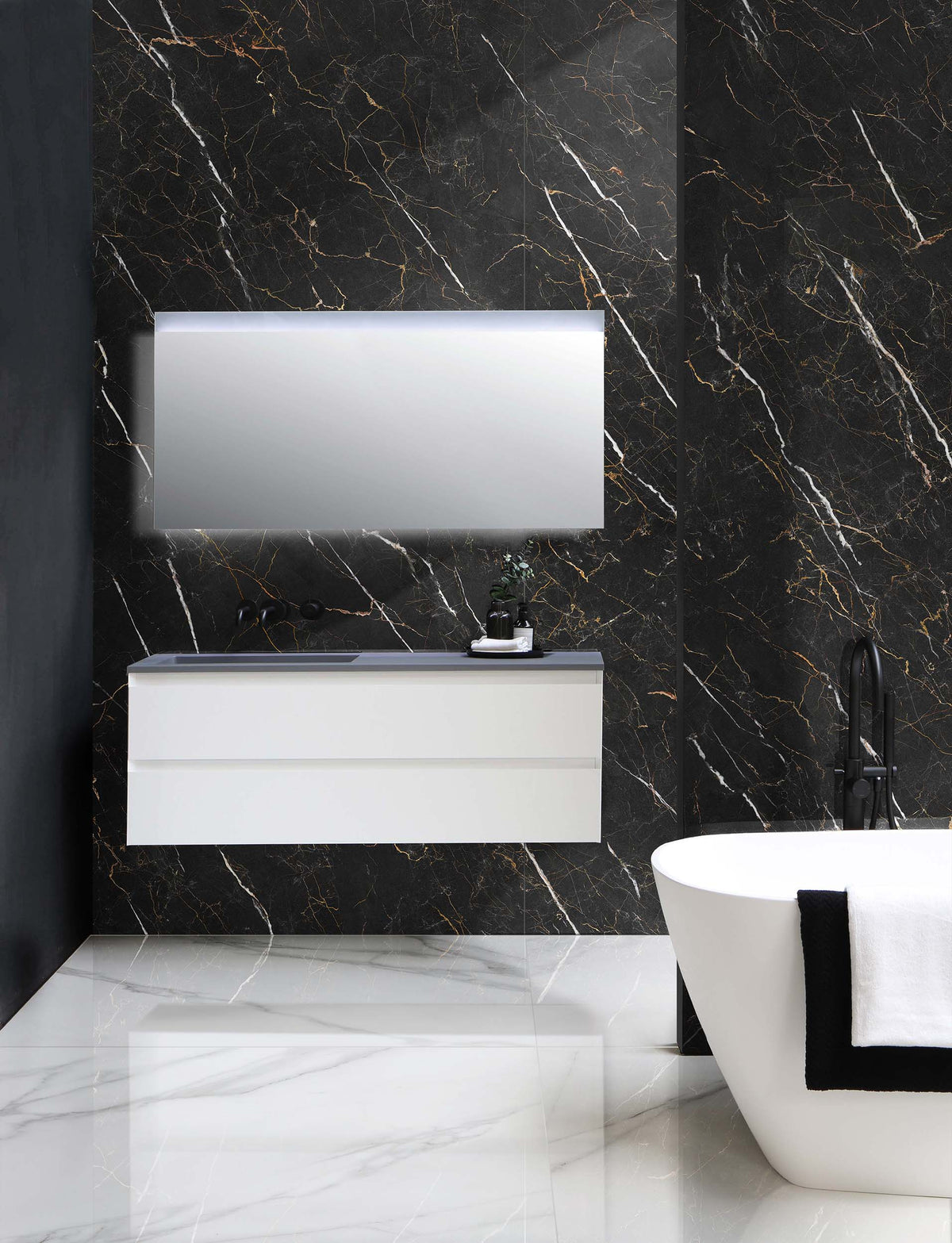 Vloer- en wandtegel Divina Black Gold gepolijst 60x120 rett - foto 5