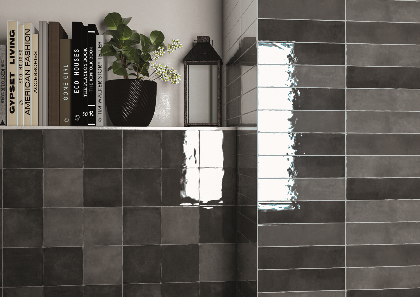 Moos Anthracite handvorm 6,5x26 glans