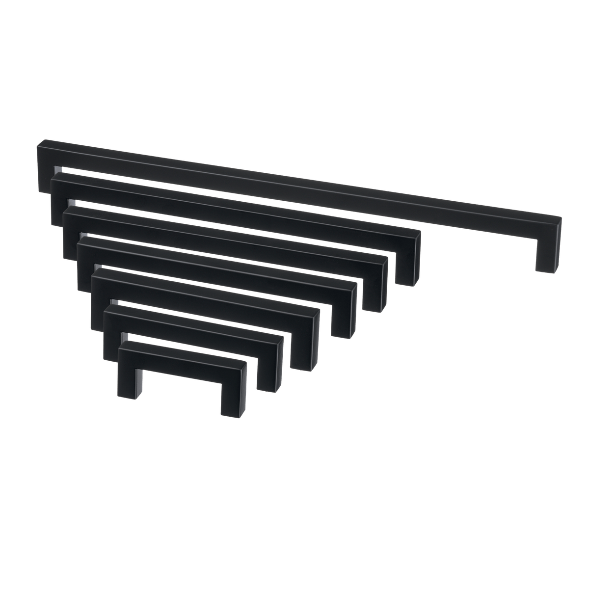 Meubelgrepen in zwart in verschillende lengtes