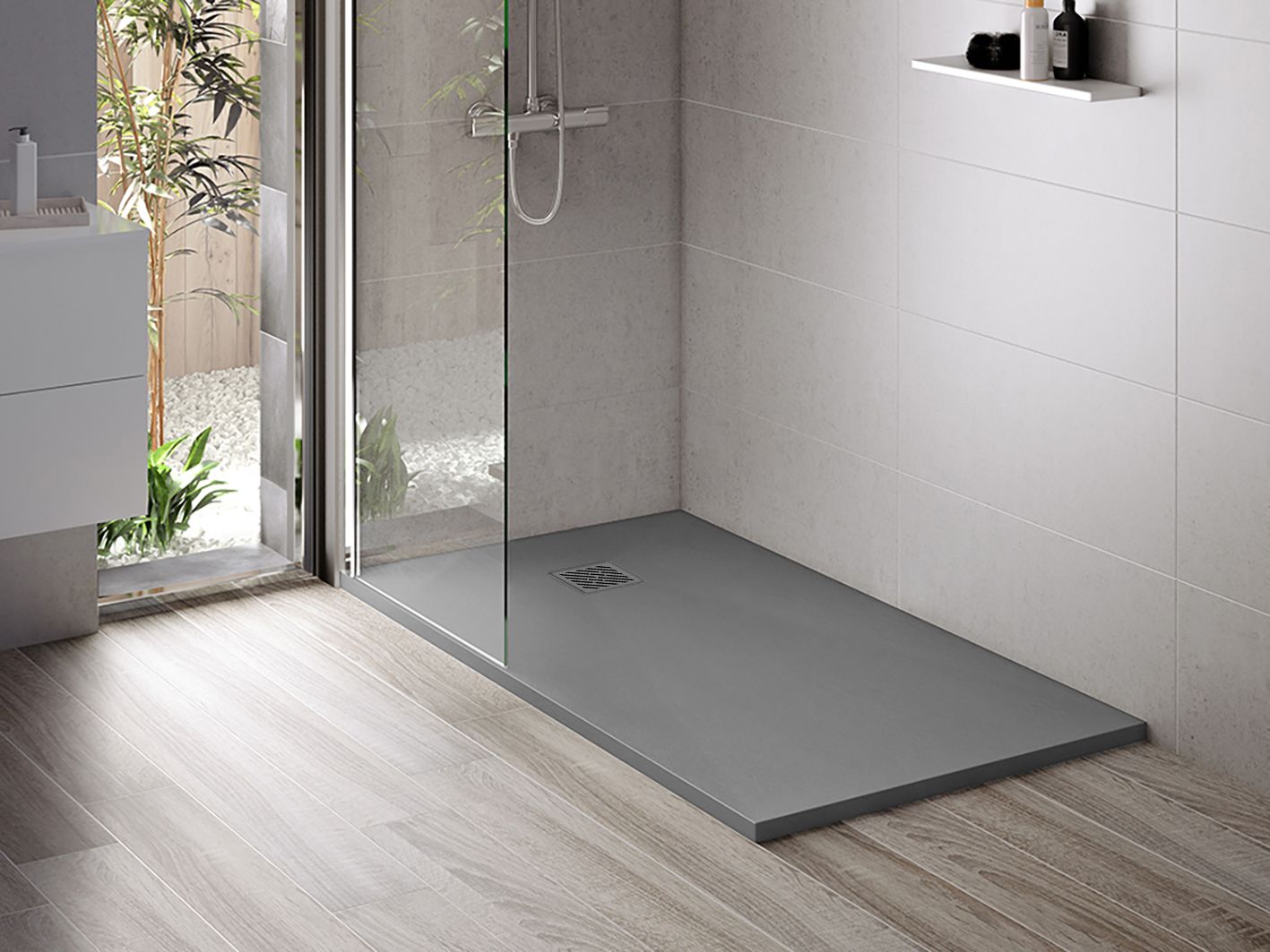 Aloni Madison Douchebak | 120x90x3cm | Composiet | Mat Grijs - WDtegels