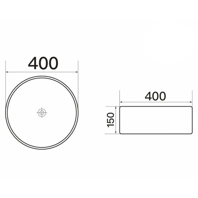 Lavabo cilíndrico Lorens 40x40x15cm Blanco