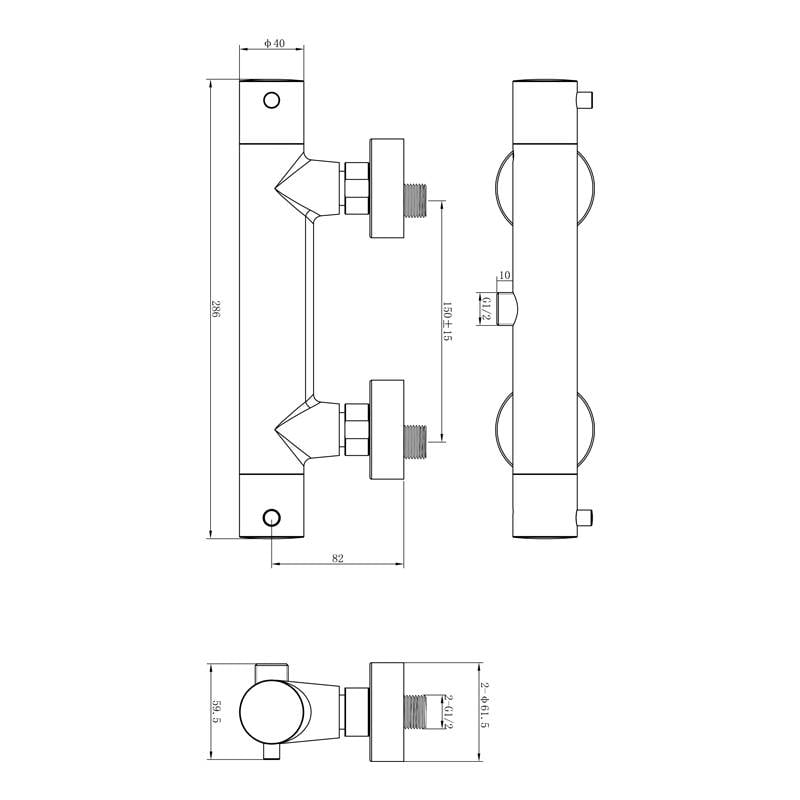 Thermostatische douchemengkraan rond | Chroom - WDtegels