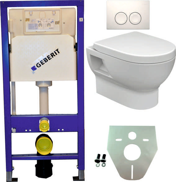 Wiesbaden Geberit UP 100 +Mercurius wc+zitt.+Delta 21 wit - WDtegels