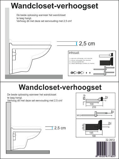 Wiesbaden Wandcloset-verhoogset tbv inb.res. compleet - WDtegels