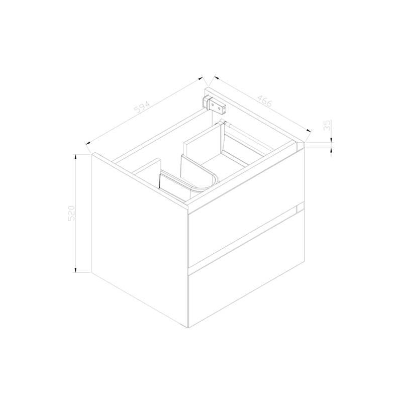 Onderkast Infinity Hoogglans Wit 60