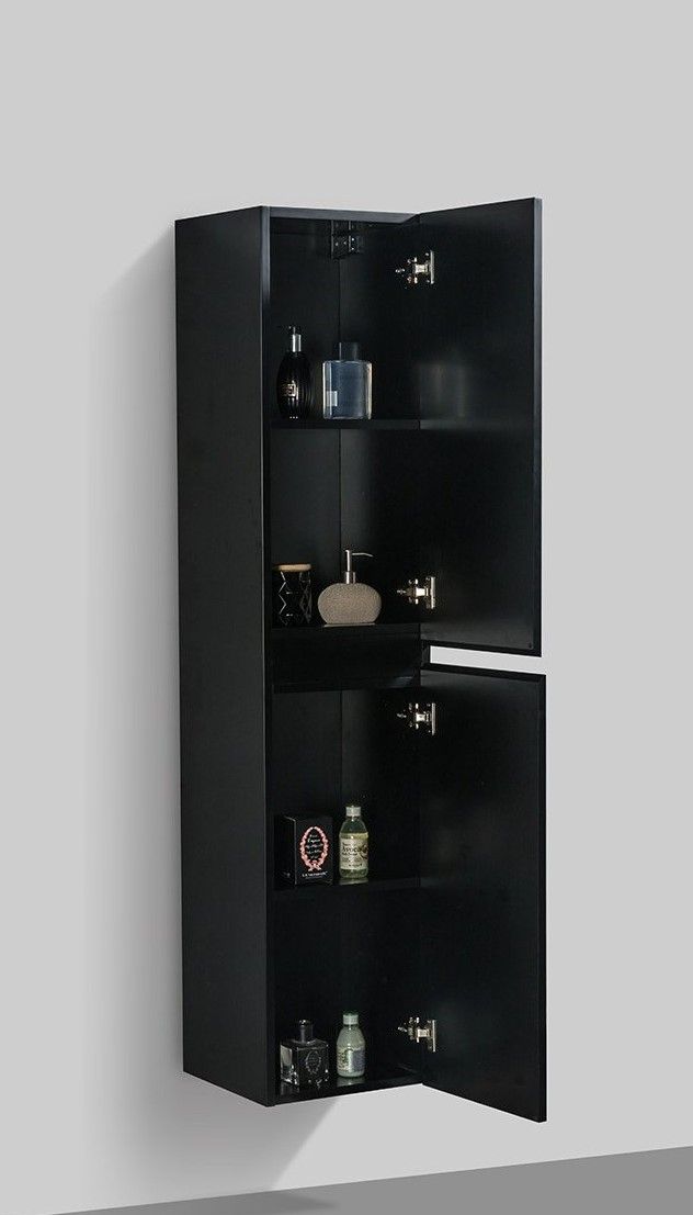 Kolomkast Tieme mat zwart 160x35x35cm