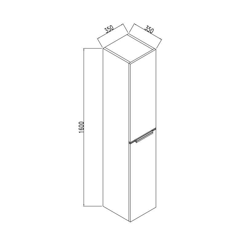 Kolomkast Senza 160 Hoogglans Wit