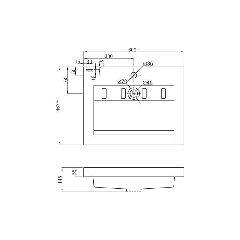 Bathroom furniture Trend Senza 60 High Gloss Anthracite