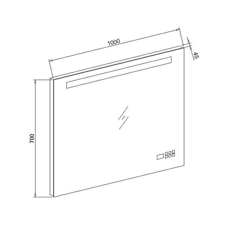 Aluminium spiegel met LED verlichting, radio en bluetooth 100 - WDtegels