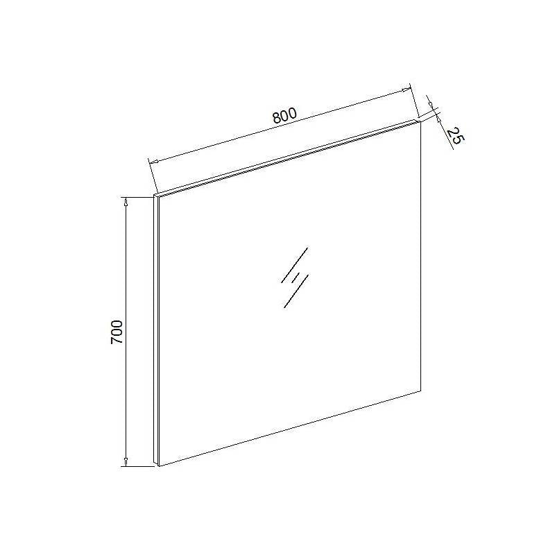 Standaard spiegel 80x70x2,5cm met spiegelverwarming - WDtegels