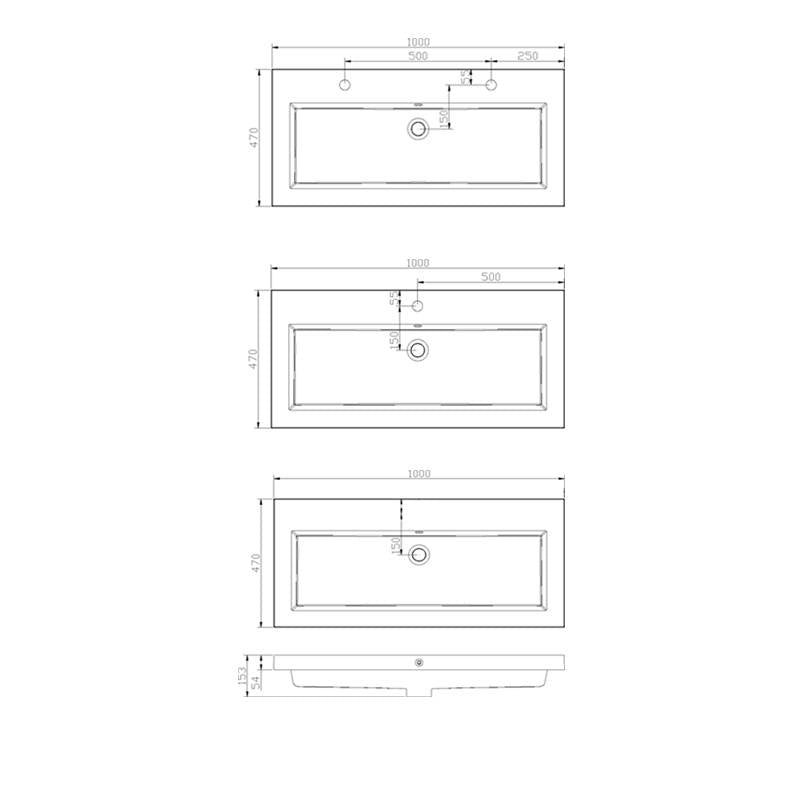Badmeubelset Trendline 100 Hoogglans Wit - WDtegels