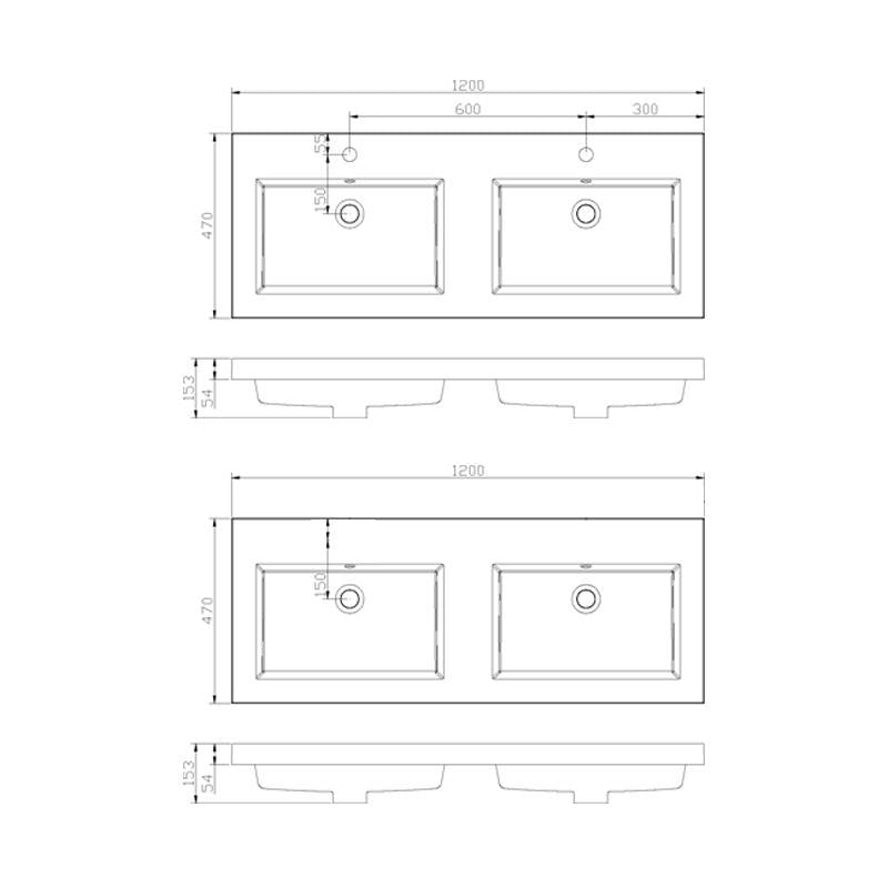 Bathroom furniture Trendline 120 Century Oak