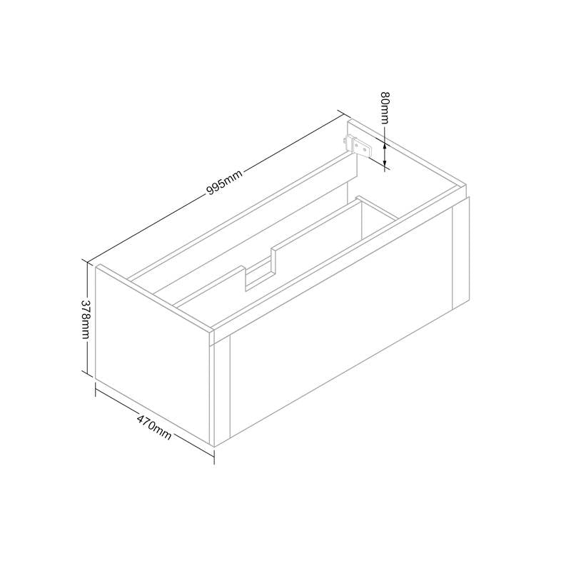 Badmeubel Vision Wood 100 (zonder kom)