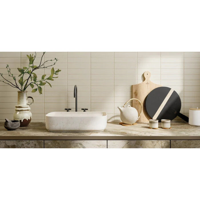 Tapete Volumen Marfil 6x25