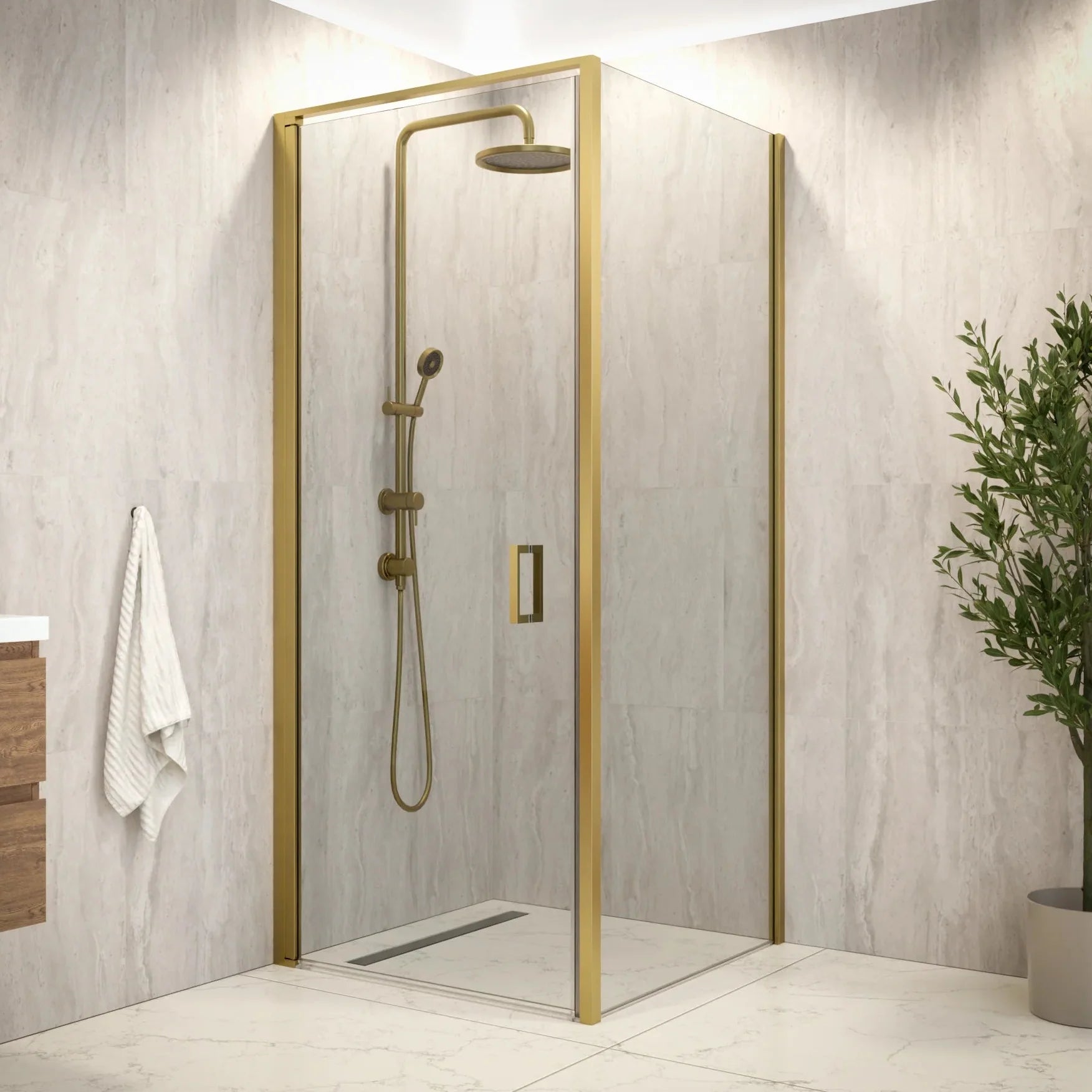 Douchecabine Vela - 90x200cm - Goud - WDtegels