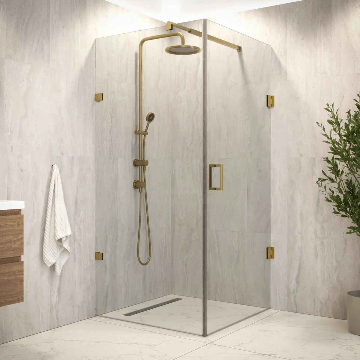 Douchecabine Mira - 90x200cm - Goud - WDtegels