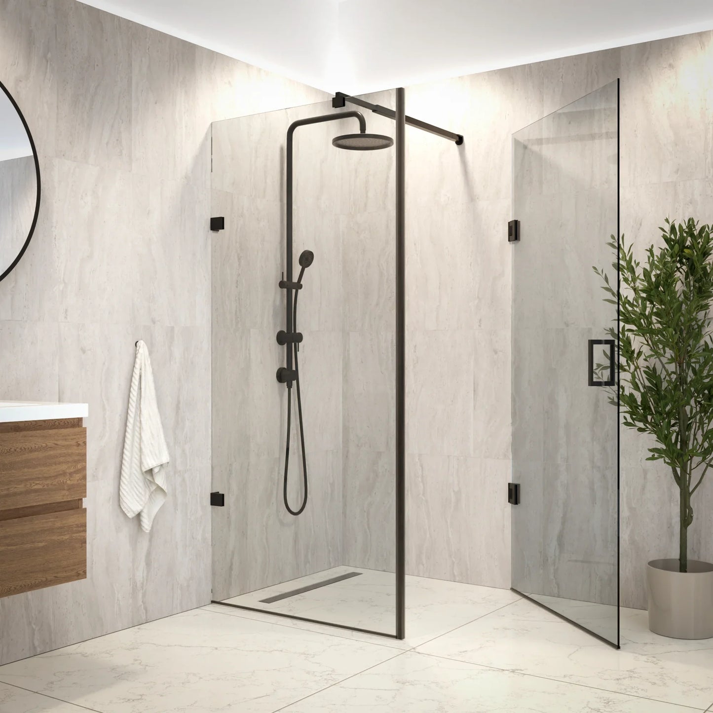 Douchecabine Mira - 90x200cm - Zwart - WDtegels