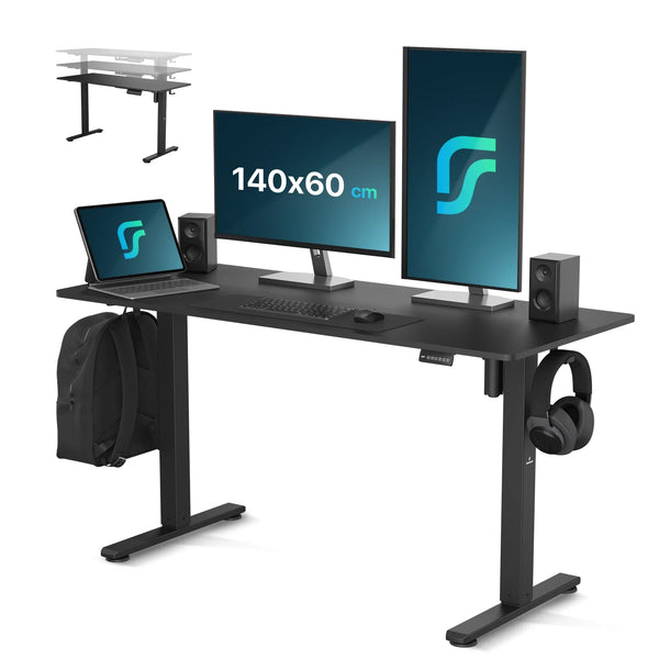 Mesa de oficina Flowsense Sit Stand - Escritorio eléctrico ajustable - 140 x 60 cm
