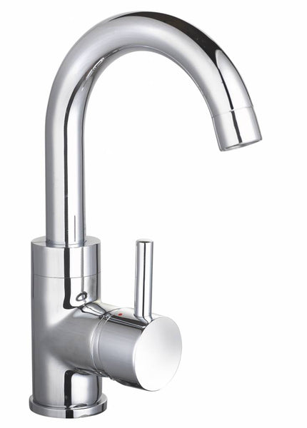 Mezclador de lavabo Largo con caño giratorio, cromado