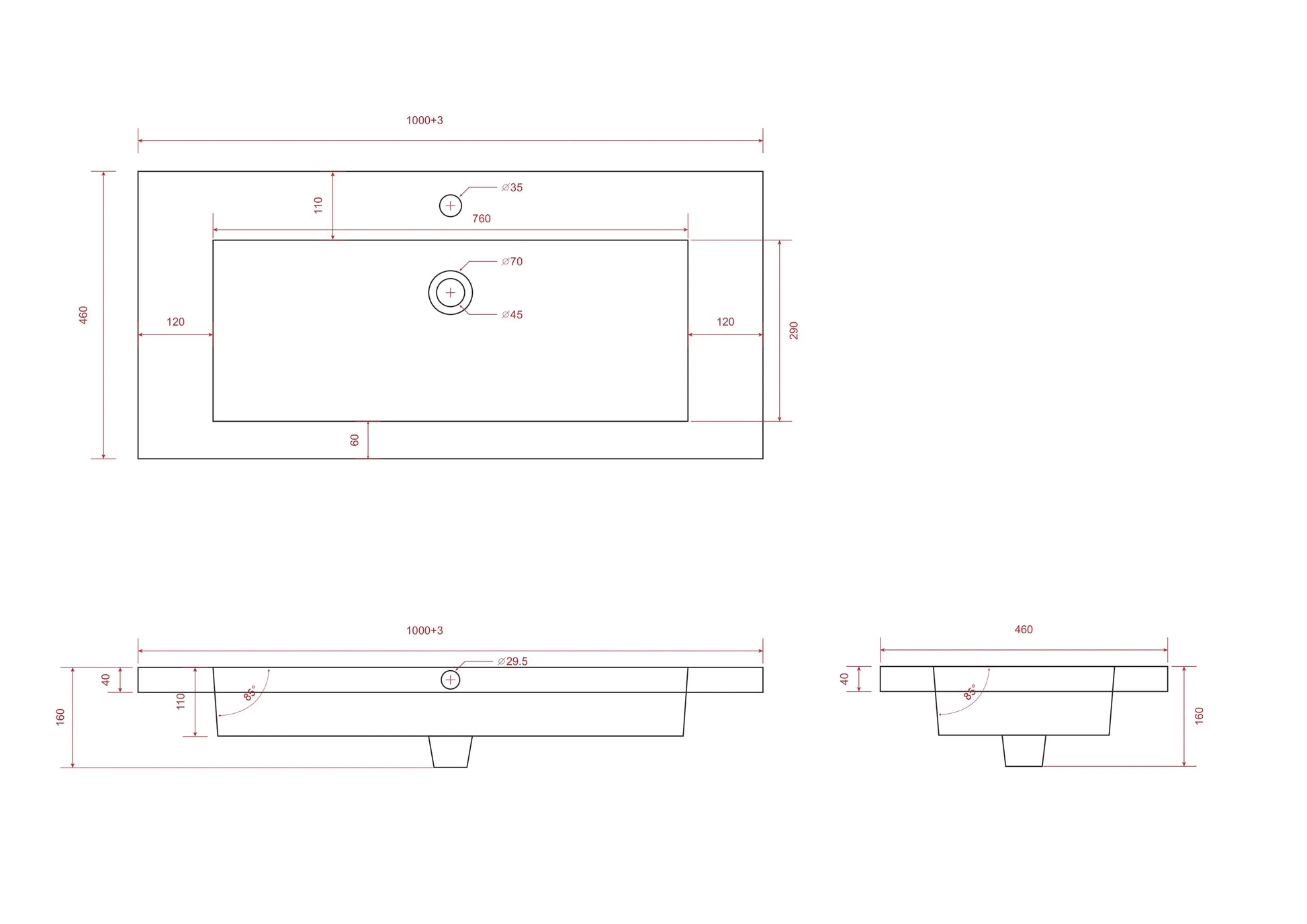 Badkamermeubelset Amara 100cm - Licht Eiken - Wastafel Wit - WDtegels