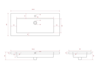 Badkamermeubelset Amara 100cm - Licht Eiken - Wastafel Wit - WDtegels