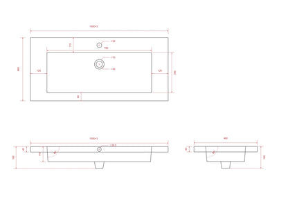 Badkamermeubel Sena - 100cm - Warm Eiken - Wastafel Wit