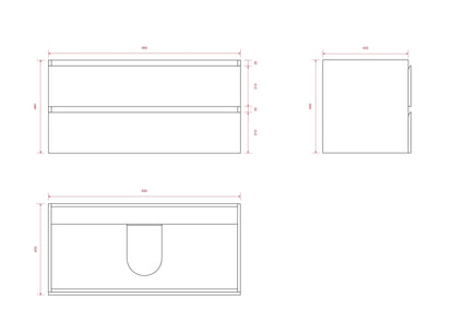 Badkamermeubelset Valento 100cm - Warm Eiken - Wastafel Wit - WDtegels