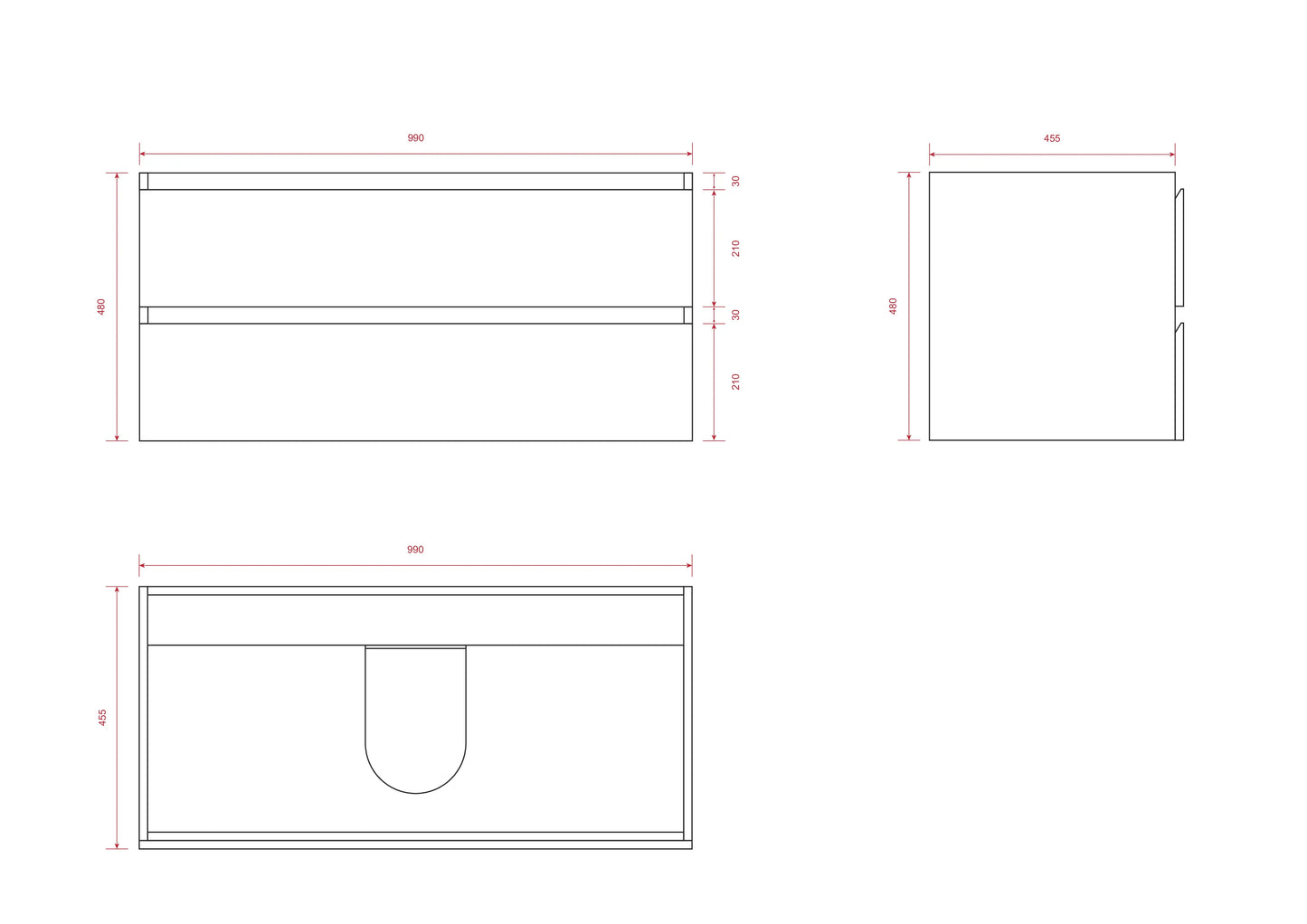 Badkamermeubel Sena - 100cm - Warm Eiken - Wastafel Wit